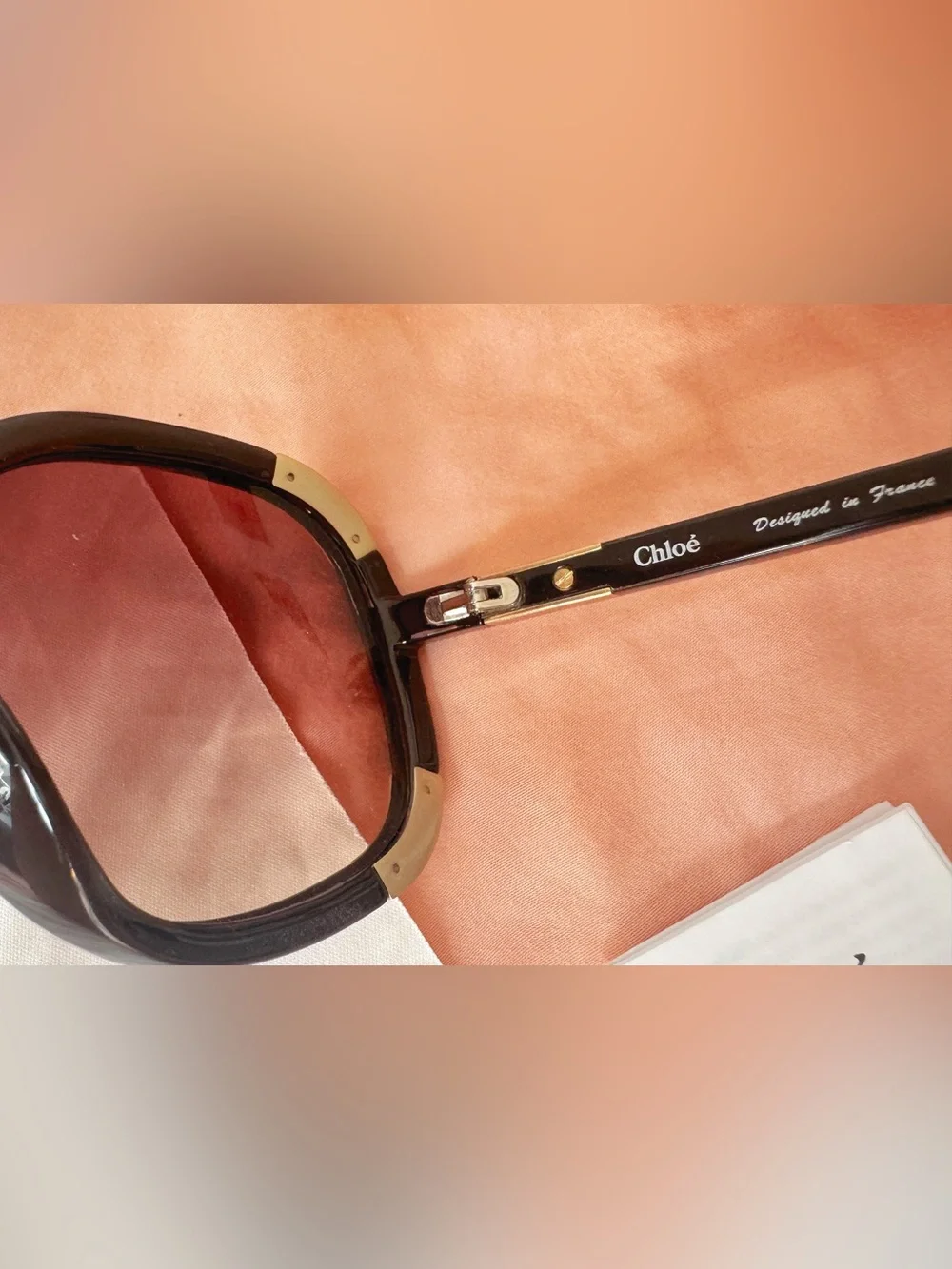 Chloe Vintage Women’s Oversized Round Sunglasses in Dark Brown with Brown Lenses - Picture 8 of 8